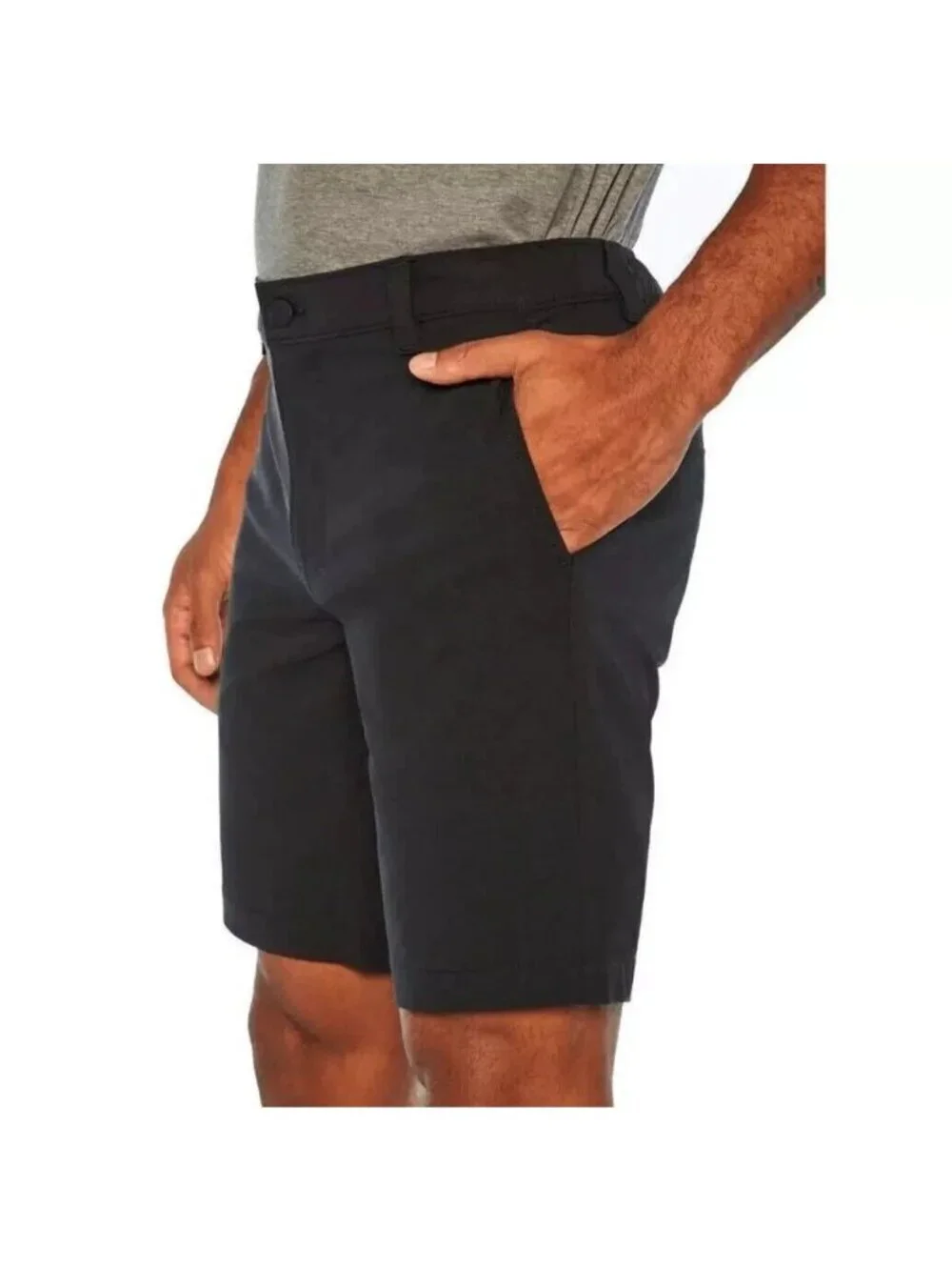 NWT Banana Republic Men's 38 Black Pattern Comfort Flat Front Shorts Stretch